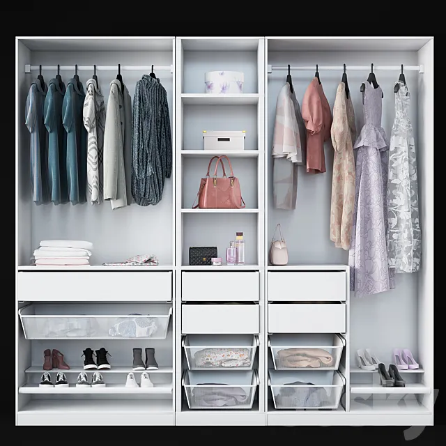 Wardrobe Ikea Pax 3DS Max Model