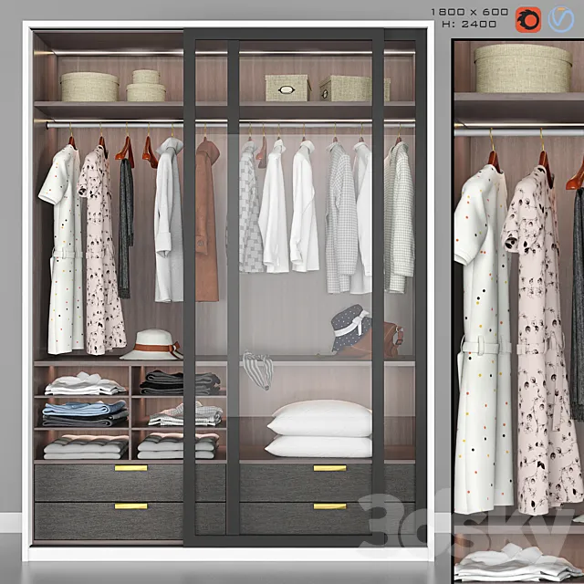 Wardrobe in the Bedroom 3ds Max