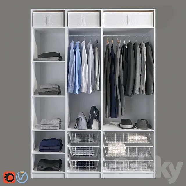 Wardrobe PAX from IKEA 3DS Max Model