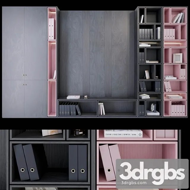 Wardrobe   plywood black and pink 3dsmax Download