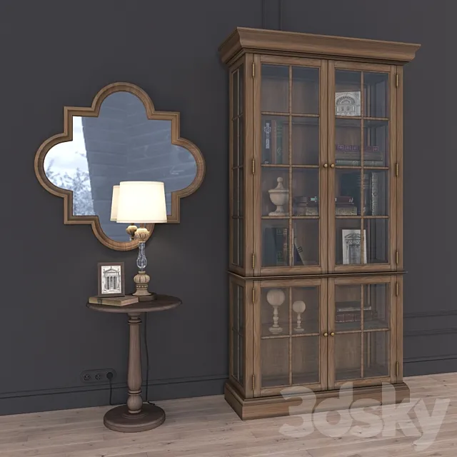 Wardrobe showcase “JORDAN CABINET” in vintage style 3DS Max Model