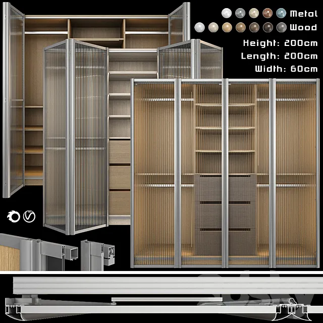 Wardrobe sliding wardrobe folding doors 3dsMax Model