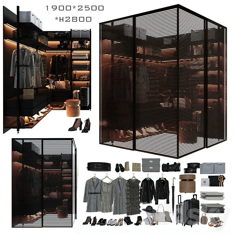 Wardrobe unit in the bedroom_3 3DS Max