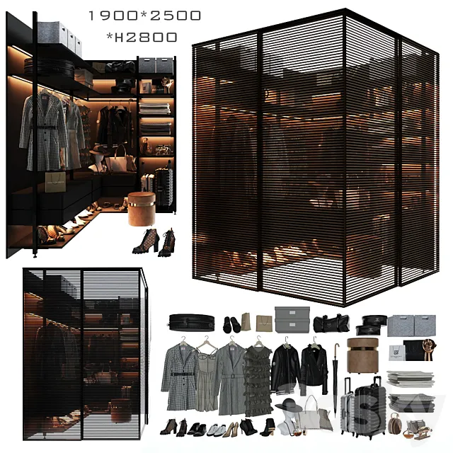 Wardrobe unit in the bedroom_3 3DSMax File