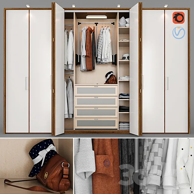 Wardrobe – wall closet 3DS Max Model