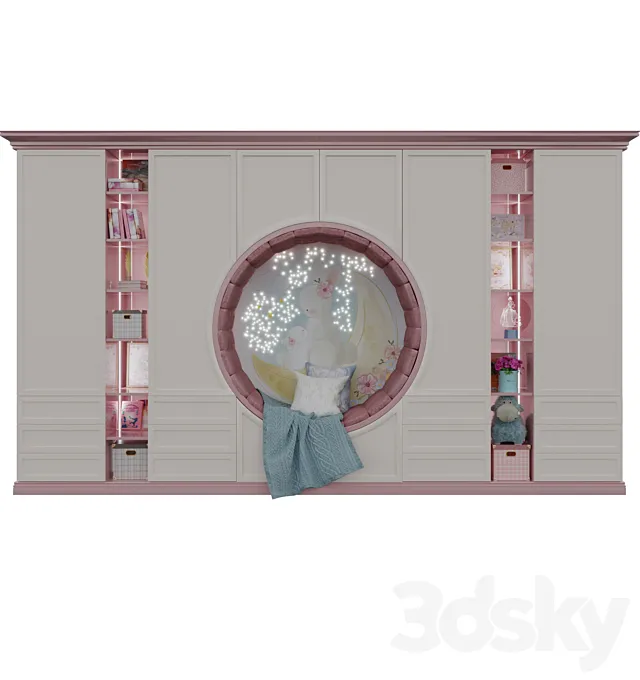 Wardrobe with a seat for a children’s room 3DS Max Model