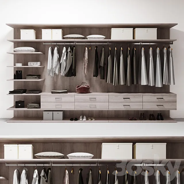 wardrobe with clothes 3ds Max