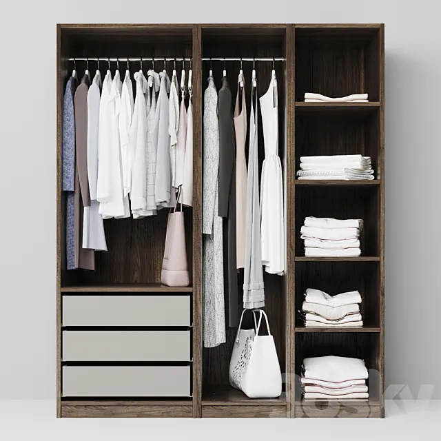 wardrobe with clothes 3DS Max Model