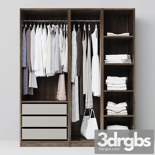 Wardrobe with clothes