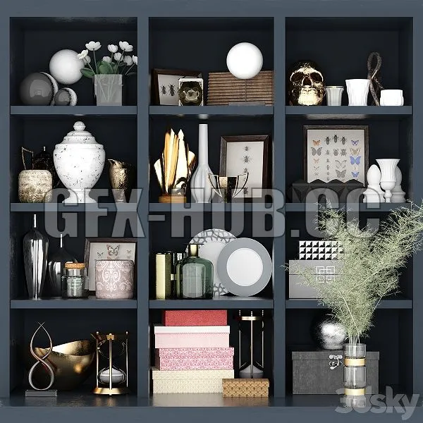 Wardrobe With Decor 8 3dsMax Model