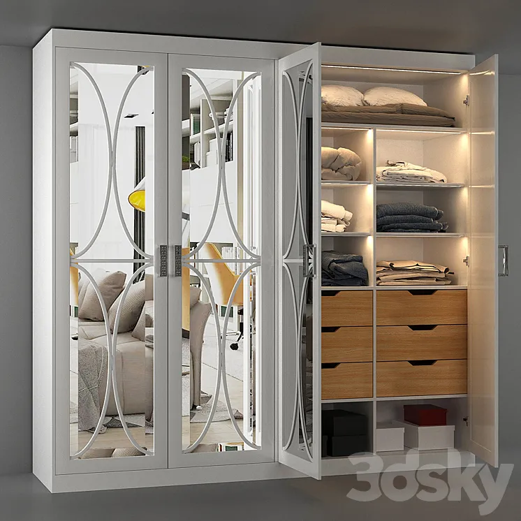 Wardrobe with filling 3DS Max