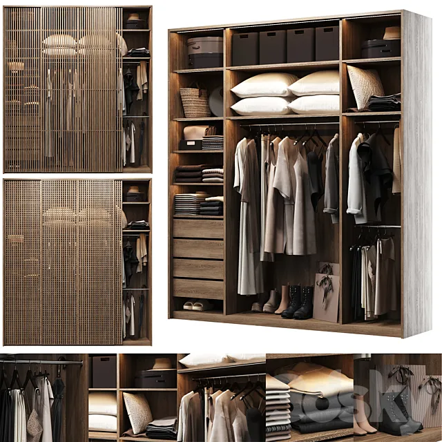 Wardrobe with filling and two front options 3ds Max