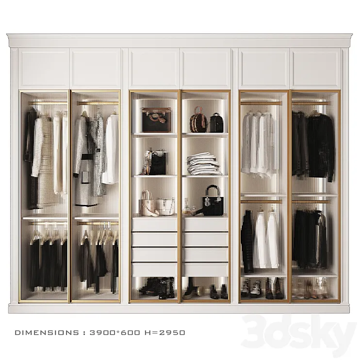Wardrobe with glass doors_4 3DS Max