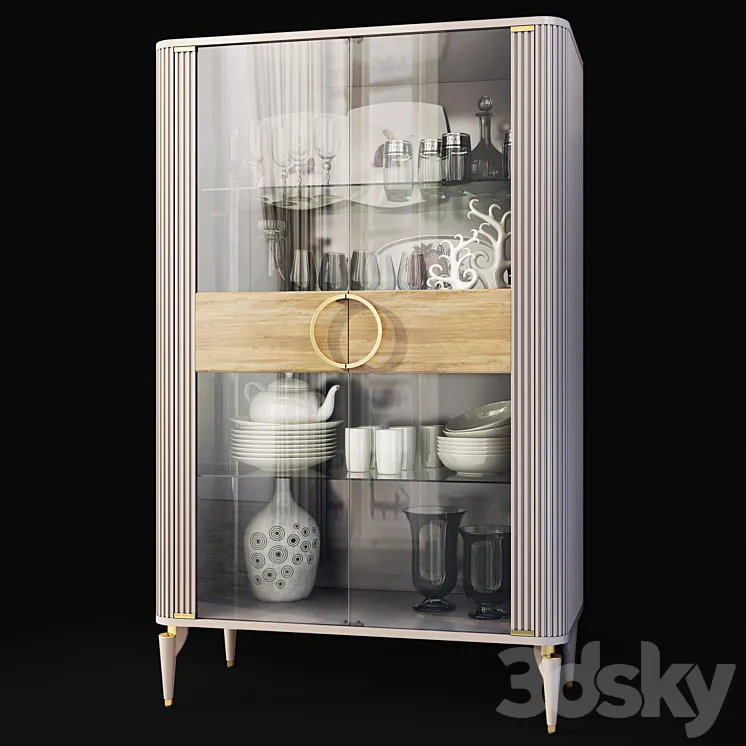 Wardrobe with glass showcase Art Deco Sanvito .Cabinet \/ showcase Bellona 3DS Max