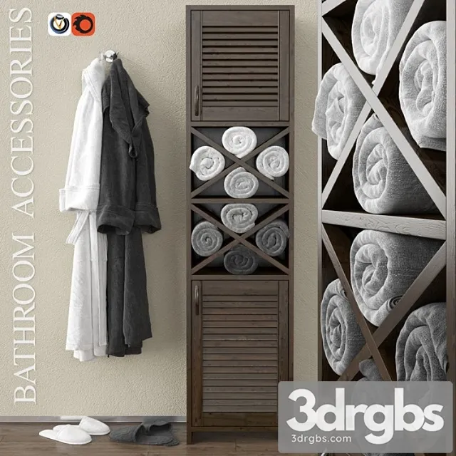 Wardrobe With Towels and Bathrobes 3dsmax Download