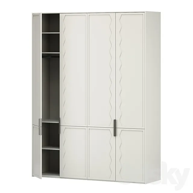 Wardrobe with wave doors 3dsMax Model