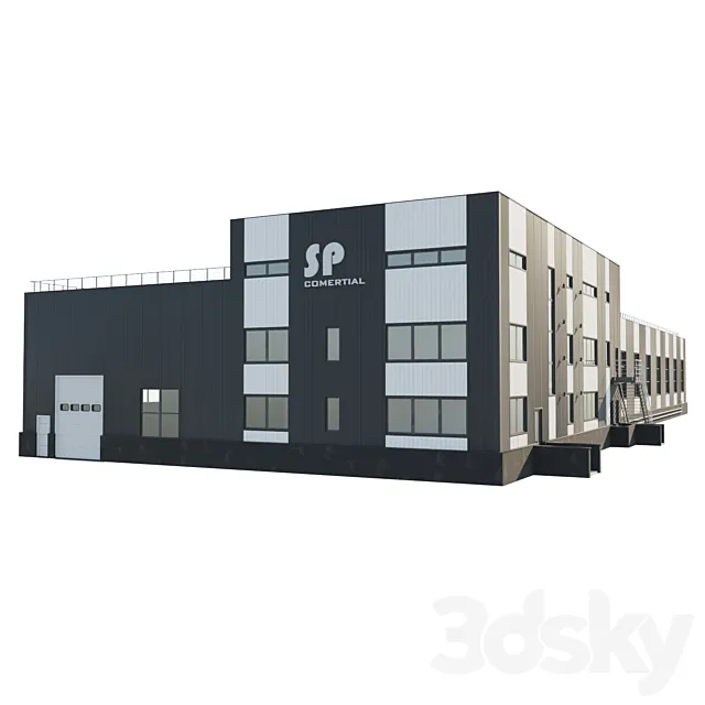 Warehouse with attached office 3ds Max