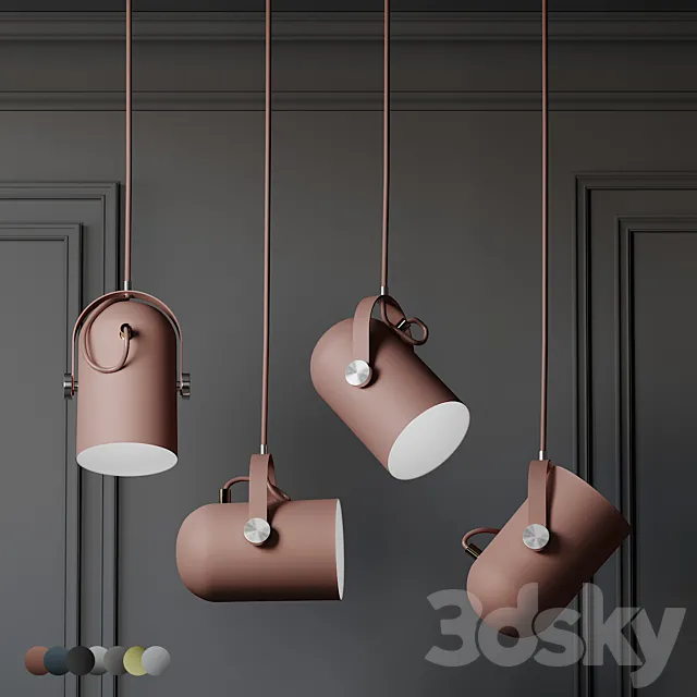 Warmly – Modern Nordic Angled Drop Lights – 7 Colors 3DS Max Model