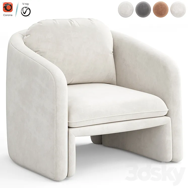 Warren armchair by Laredoute 3DS Max Model