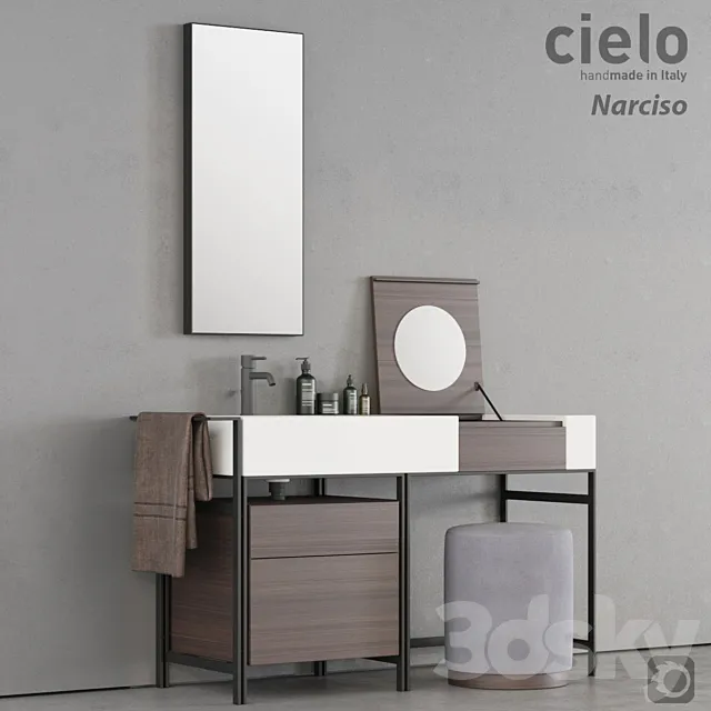 Wash Basin Ceramica Cielo Narciso 3DS Max Model