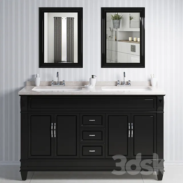 Wash basin counter 3DS Max Model