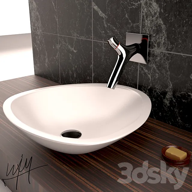 Wash Basin with light indicator 3DS Max Model