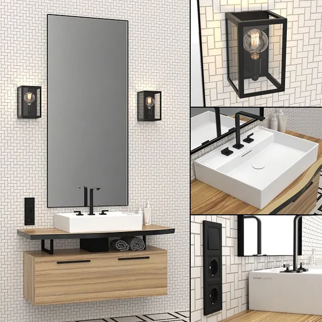 Wash basin with mirror 3dsMax Model