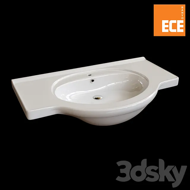 Washbasin Aruva 80 Ece banyo 3ds Max