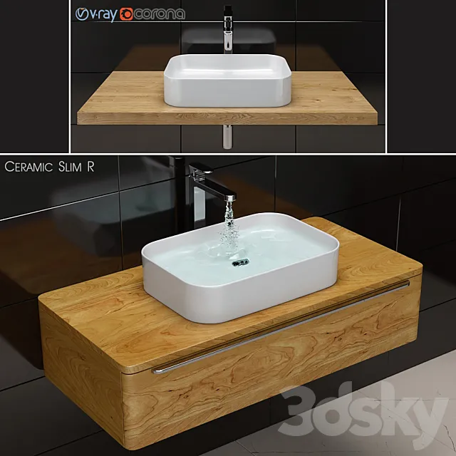 Washbasin RAVAK Ceramic Slim R 3DS Max Model