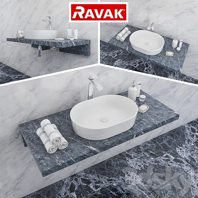 Washbasin RAVAK | Moon 2 3DS Max Model