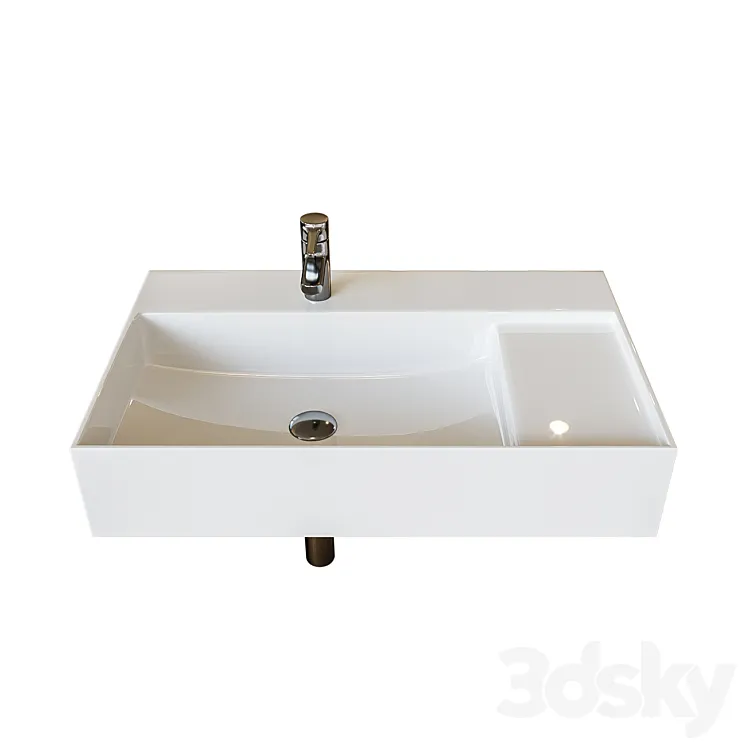 Washbasin Roca Inspira Square WB Unik 80×49 cm furniture 32752B000 3DS Max