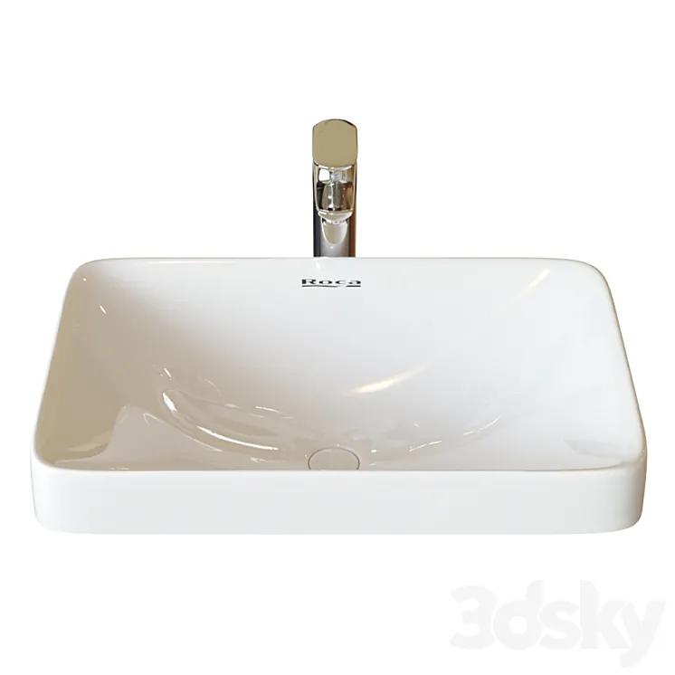 Washbasin Roca Inspira WB Square 37×55 cm surface mounted 327534000 3DS Max Model