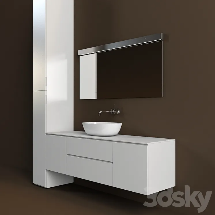 Washbasin with bath cabinet 3DS Max