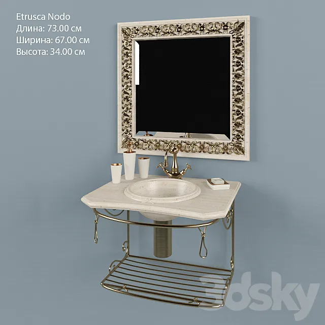 Washbasin with mirror Etrusca Nodo 3ds Max