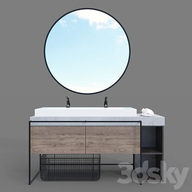 Washbasin with washbasin 3ds Max