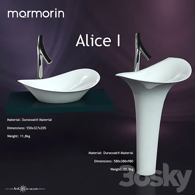 Washbasins Marmorin ALICE I 3DS Max Model