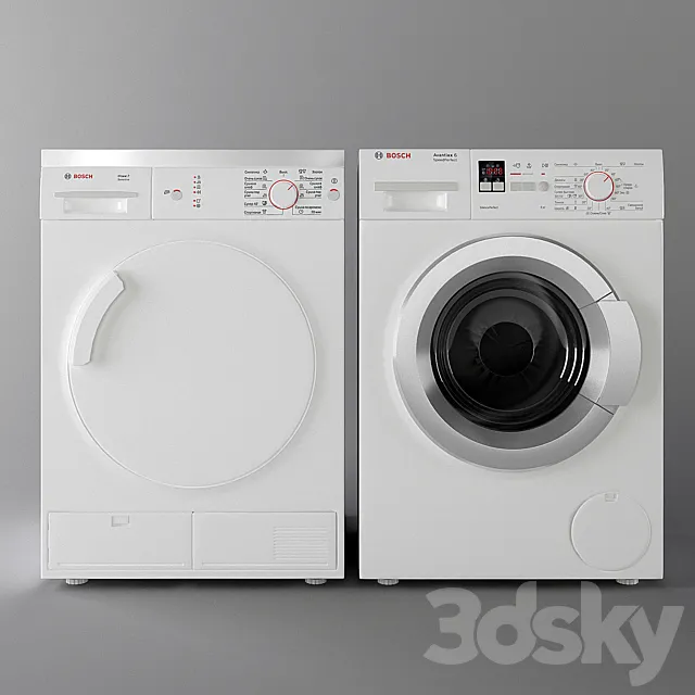Washer and dryer Bosch 3DSMax File
