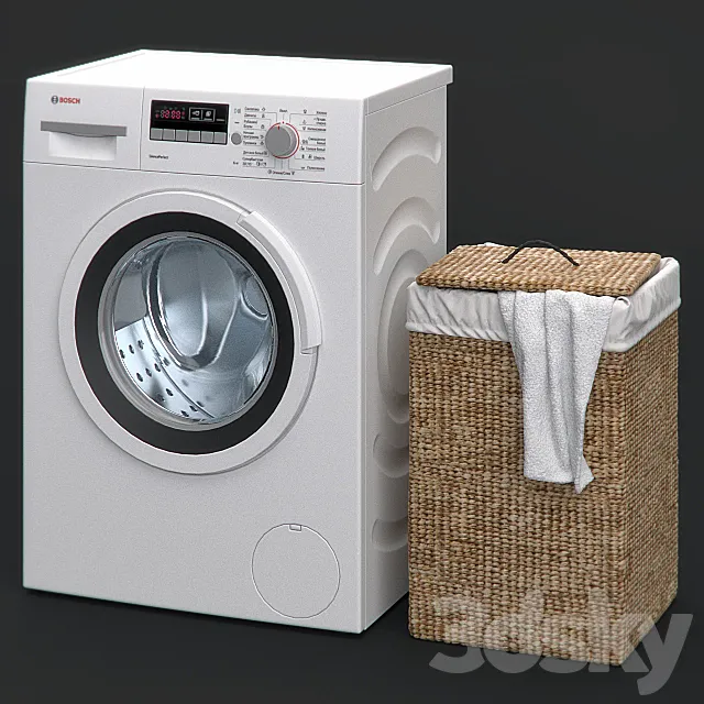 Washing machine and laundry basket 3DSMax File