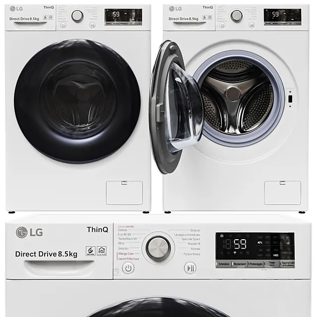 Washing machine LG F2V5GS0WT 3DS Max Model