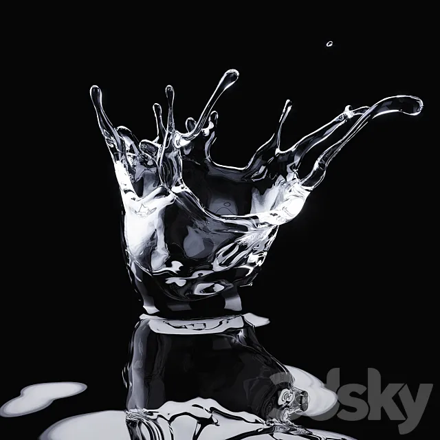 Water Drop Crown 001 3ds Max