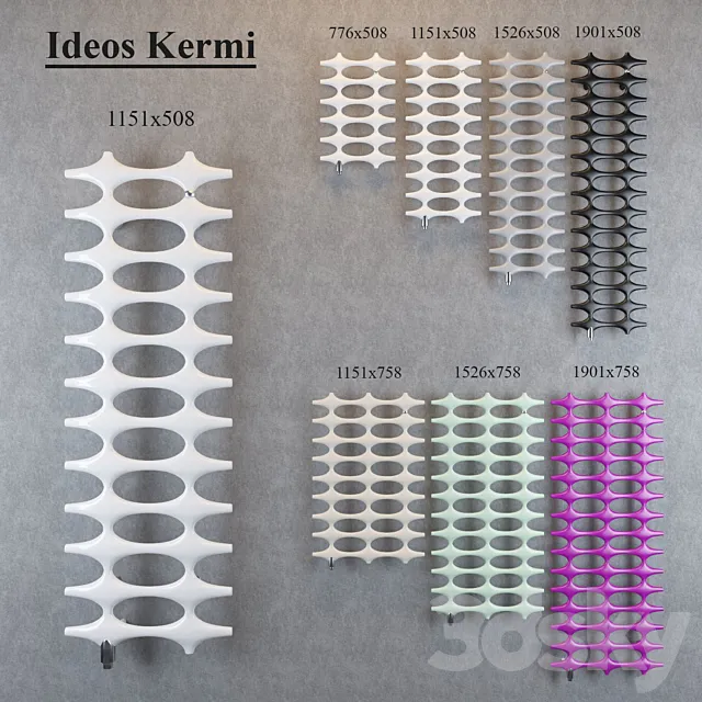 Water heated towel rail Ideos Kermi 3DS Max Model