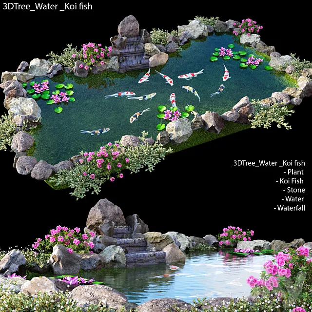 Water – Koi fish 02 3dsMax Model