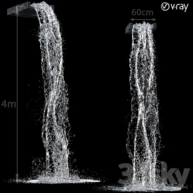 Waterfall fountains 002 3DS Max Model