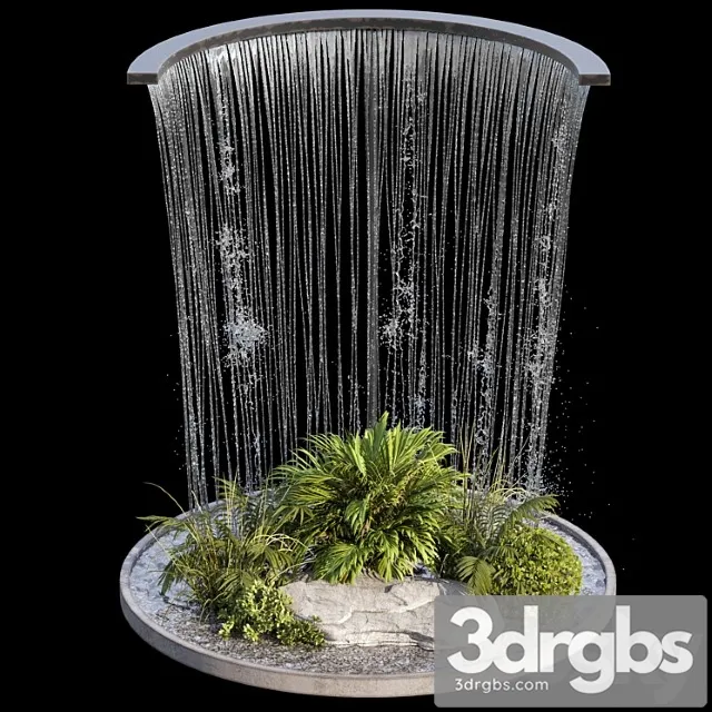 Waterfall Fountains and Plant 07 3dsmax Download