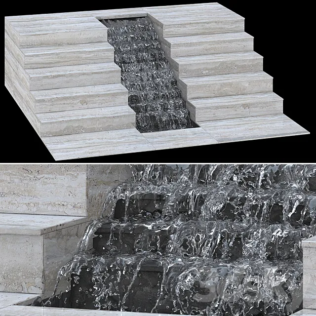 Waterfall fountains stairs_007 3DS Max Model