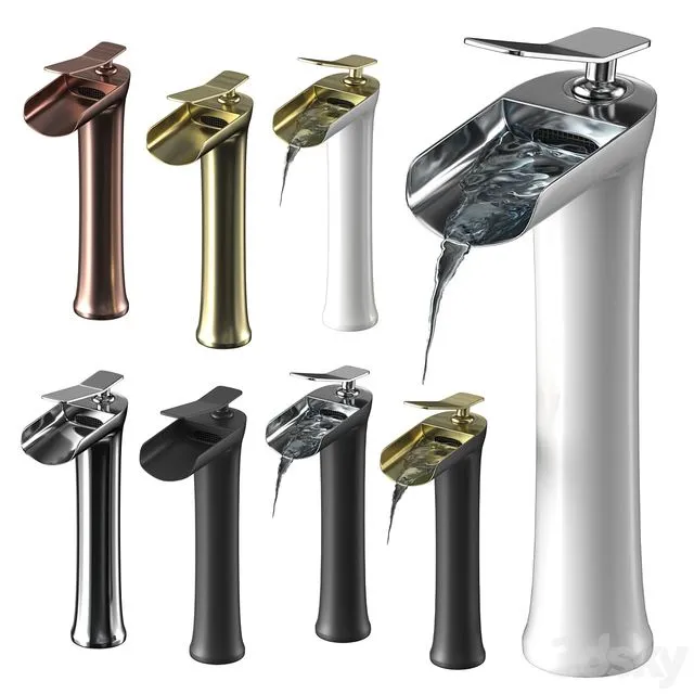 Waterfall Single Handle Basin Faucet 3dsMax Model