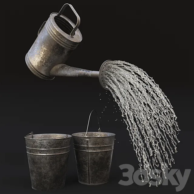 Watering with buckets 3DSMax File