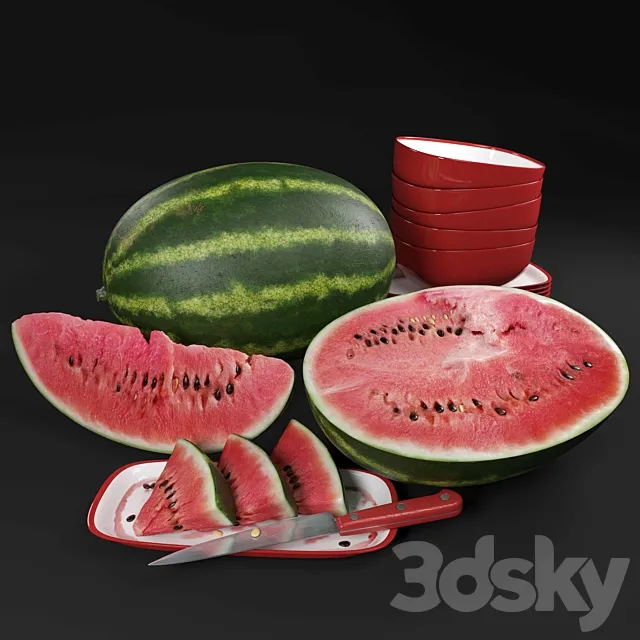 Watermelon set 3DS Max Model