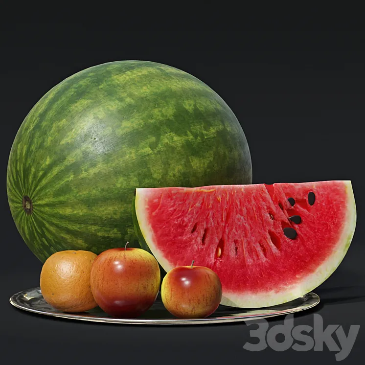 Watermelon with fruit 3DS Max