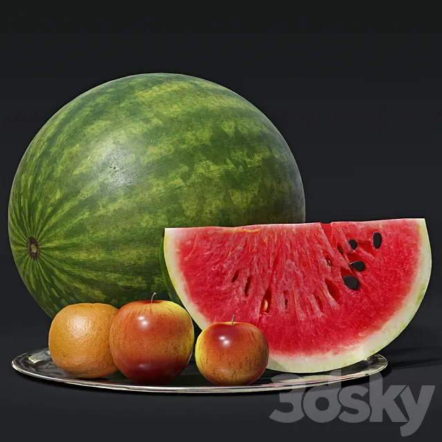 Watermelon with fruit 3dsMax Model